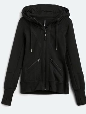 MPG Women’s Black Zip Hoodie with Thumbhole Cuffs - Size Medium